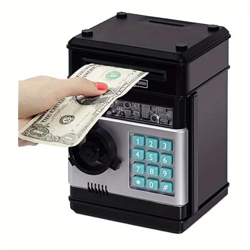 Creative Piggy Bank Automatic Mini Safe Coins Cash Saving Money Box Password Counter Code Key Lock Coin Bank ATM Child Gift - Image 12