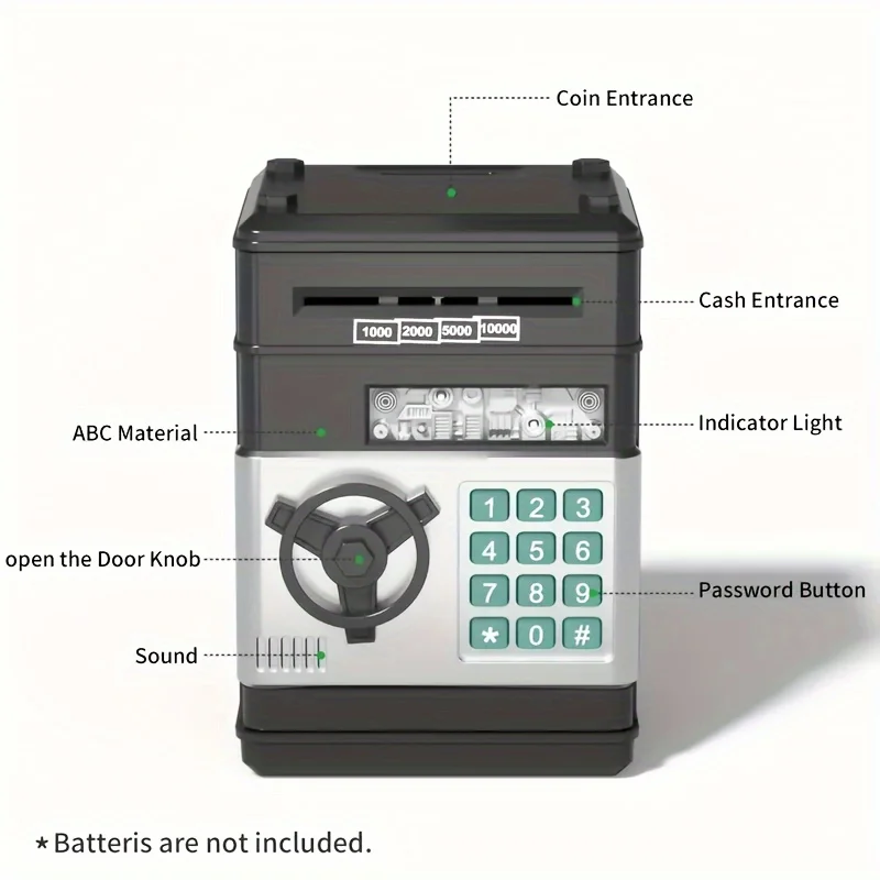 Creative Piggy Bank Automatic Mini Safe Coins Cash Saving Money Box Password Counter Code Key Lock Coin Bank ATM Child Gift - Image 4