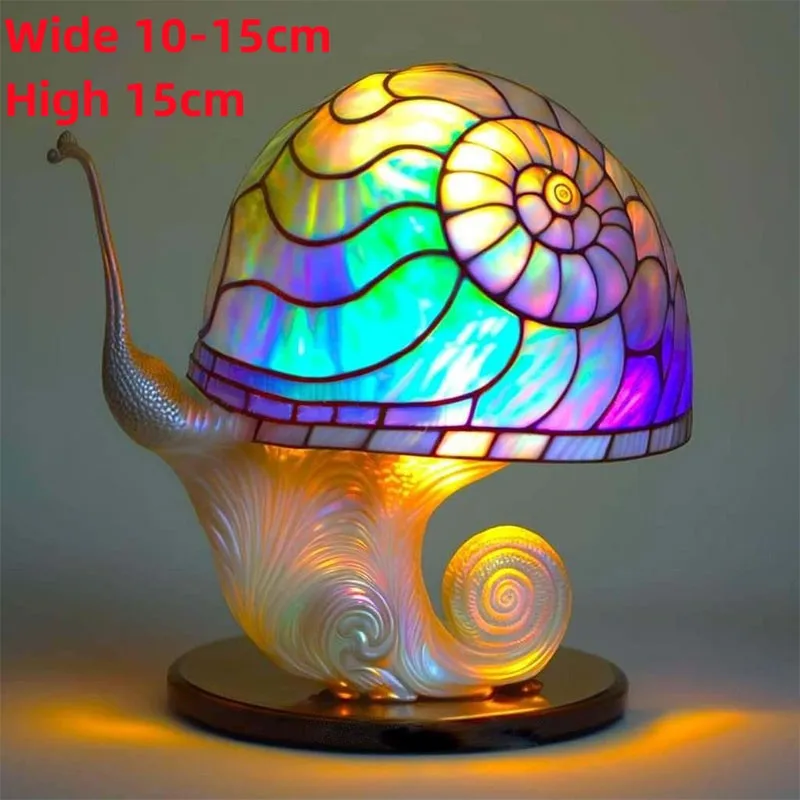 Creative Stained Plant Series Table Lamps Resin Colorful Bedroom Bedside Flower Mushroom Retro Table Night Lamp Atmosphere Light - Image 9