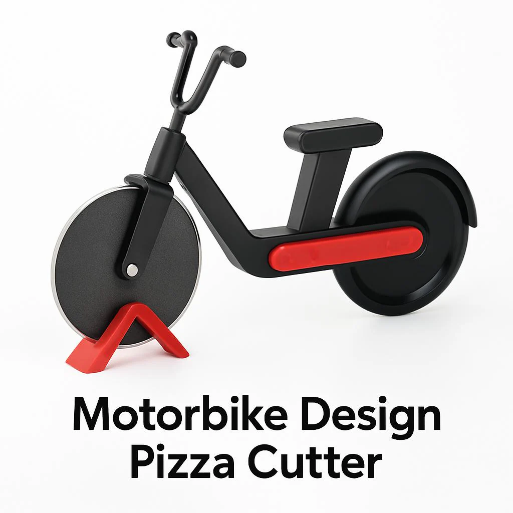 Motorbike Design Pizza Cutter - Eco-Friendly Kitchen Tool - Image 3