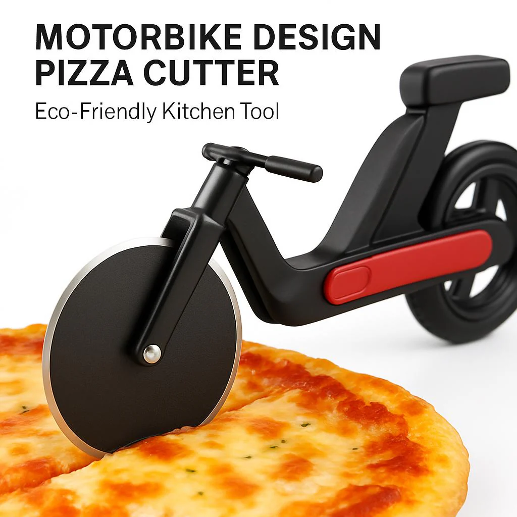 Motorbike Design Pizza Cutter - Eco-Friendly Kitchen Tool - Image 4