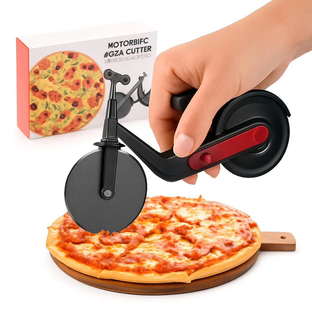 Motorbike Design Pizza Cutter - Eco-Friendly Kitchen Tool - Image 7