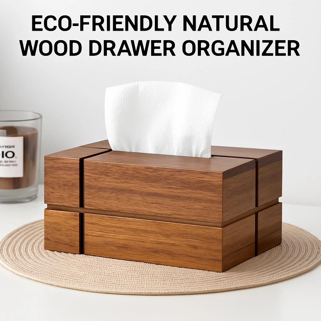 Eco-Friendly Natural Wood Drawer Organizer - Image 6