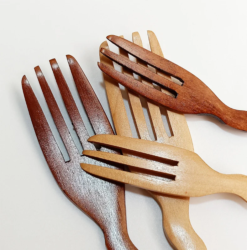 Eco-Friendly Wooden Long Handle Fruit Fork - Image 12