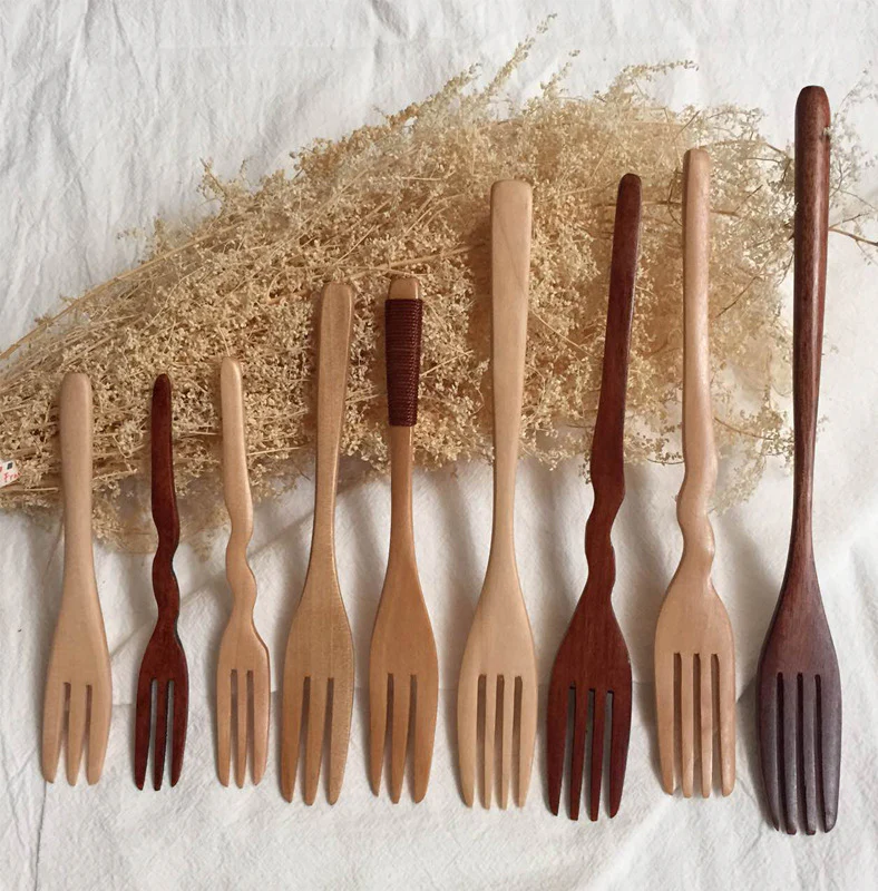 Eco-Friendly Wooden Long Handle Fruit Fork - Image 13