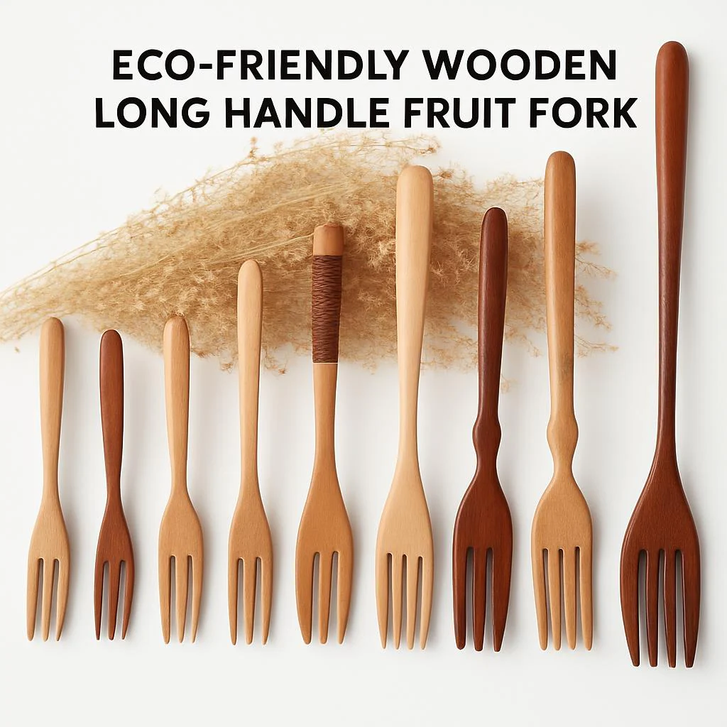 Eco-Friendly Wooden Long Handle Fruit Fork - Image 6