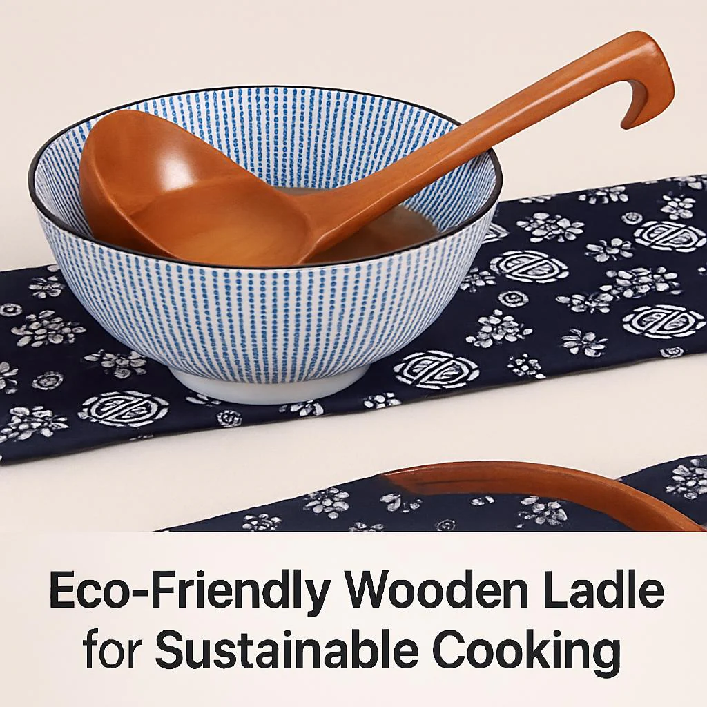 Eco-Friendly Wooden Ladle for Sustainable Cooking - Image 3
