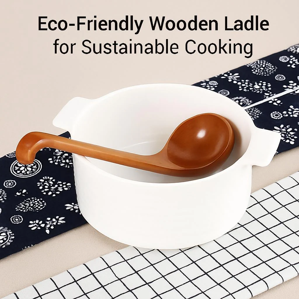 Eco-Friendly Wooden Ladle for Sustainable Cooking - Image 4