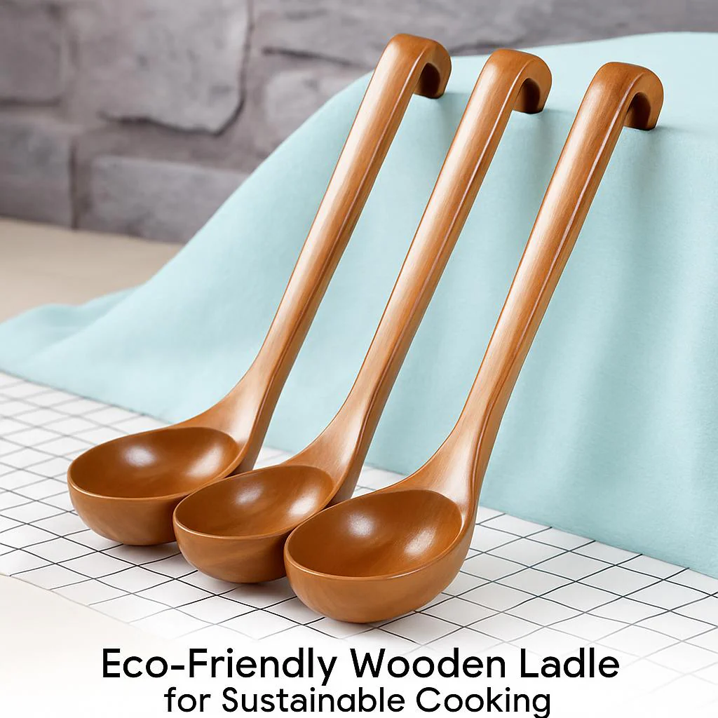Eco-Friendly Wooden Ladle for Sustainable Cooking - Image 5