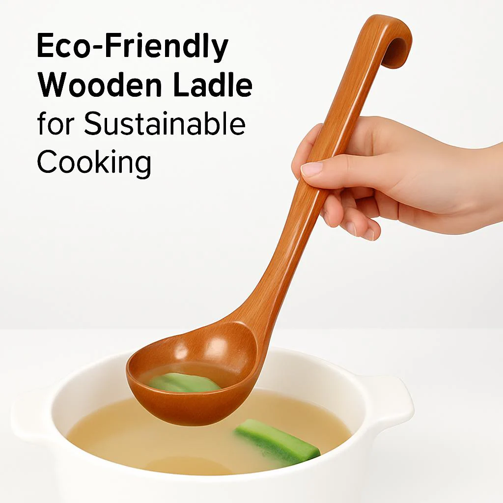 Eco-Friendly Wooden Ladle for Sustainable Cooking - Image 6