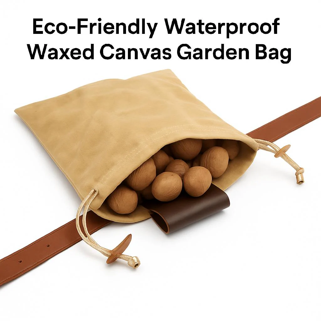 Eco-Friendly Waterproof Waxed Canvas Garden Bag - Image 8
