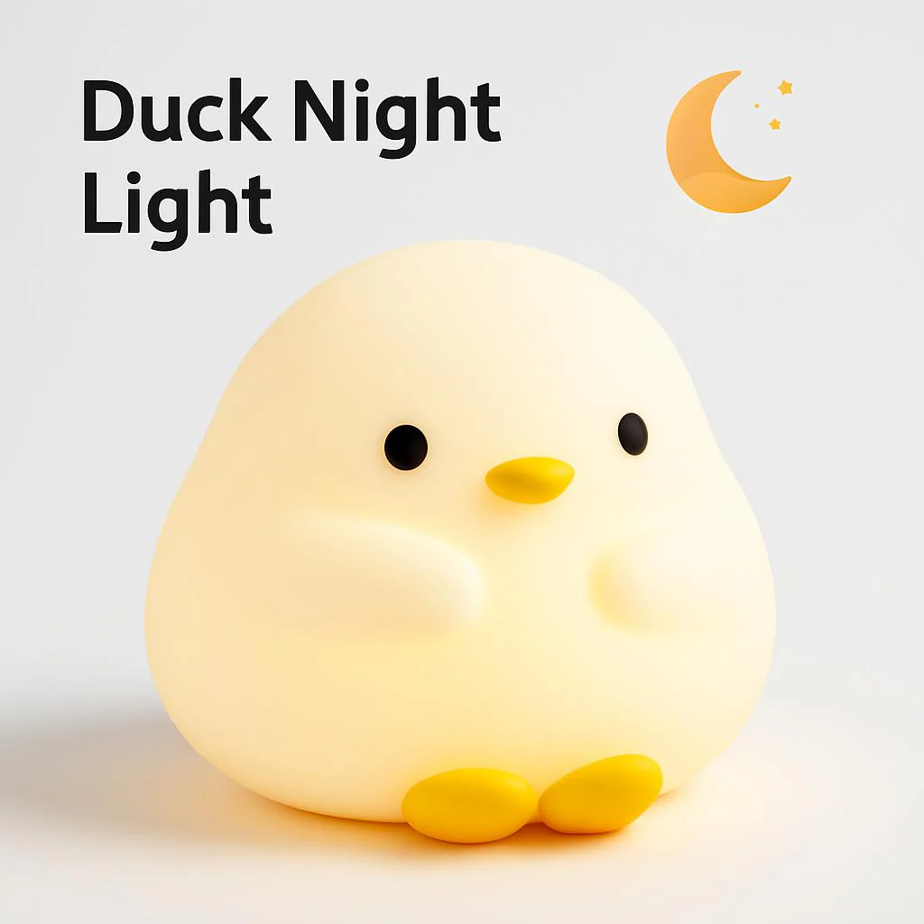 Eco-Friendly Duck Night Light - Soft Silicone LED for Kids - Image 2