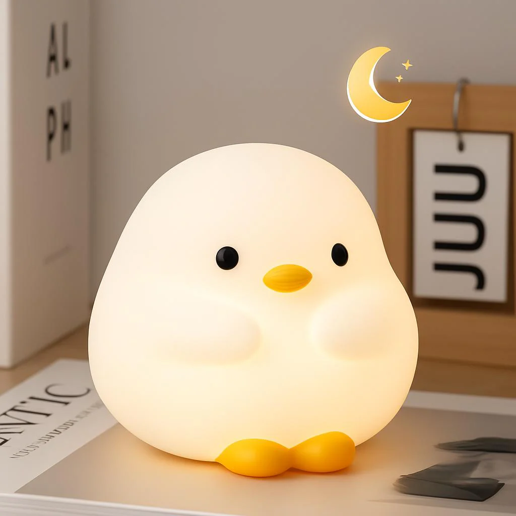 Eco-Friendly Duck Night Light - Soft Silicone LED for Kids - Image 3
