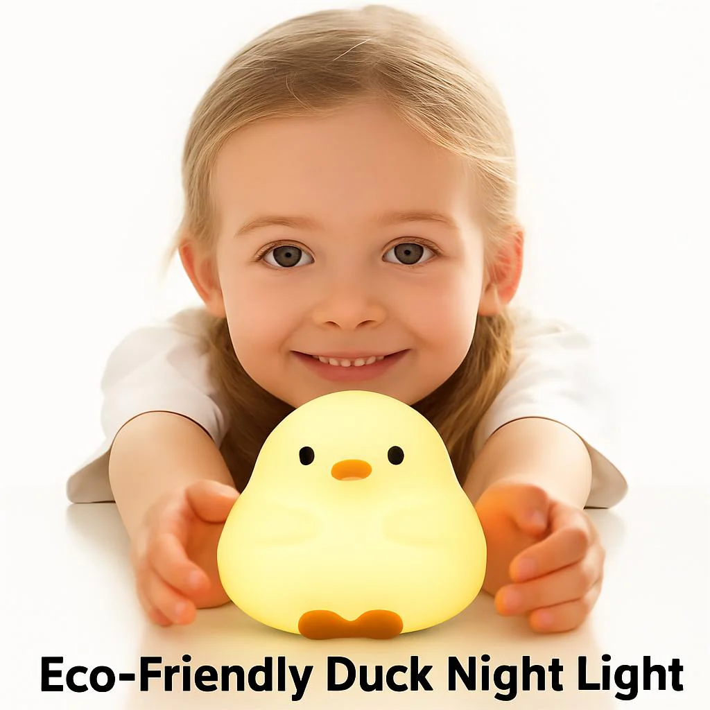 Eco-Friendly Duck Night Light - Soft Silicone LED for Kids - Image 4