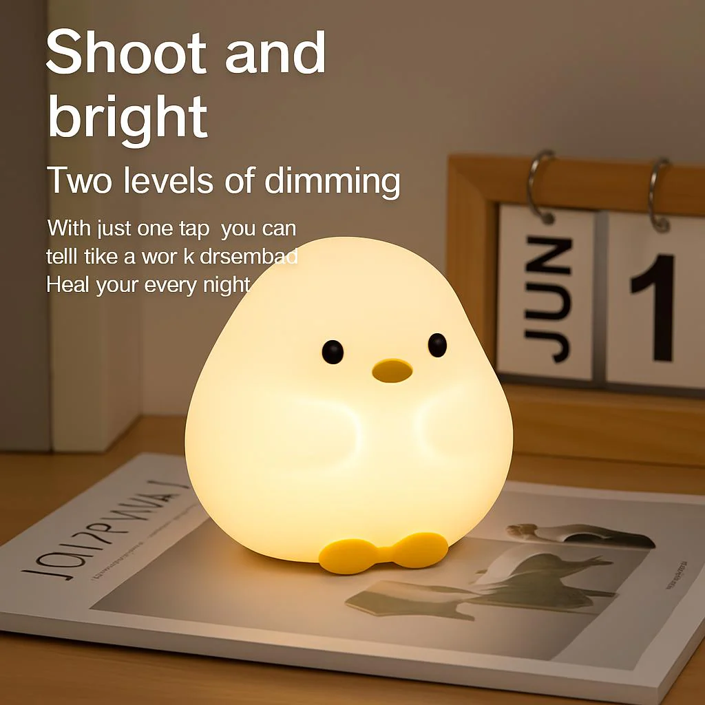 Eco-Friendly Duck Night Light - Soft Silicone LED for Kids - Image 5
