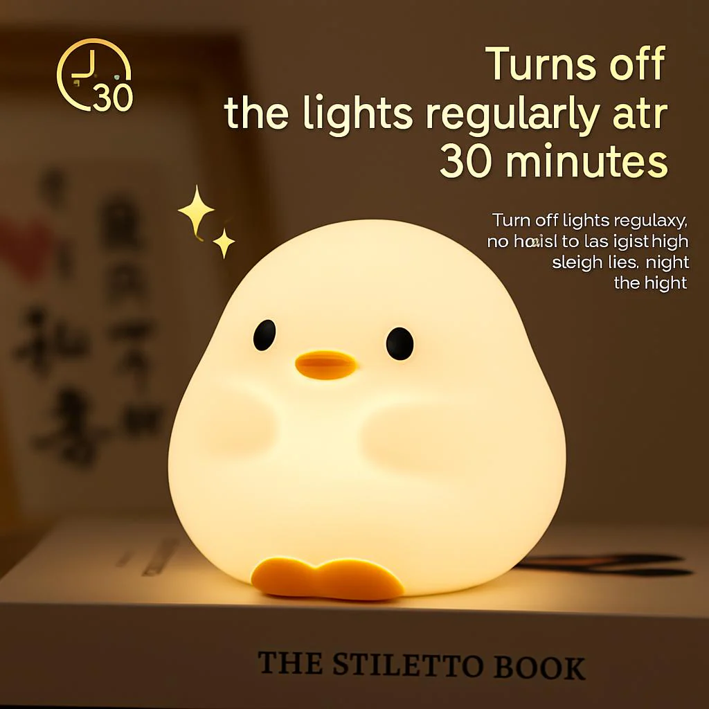 Eco-Friendly Duck Night Light - Soft Silicone LED for Kids - Image 7