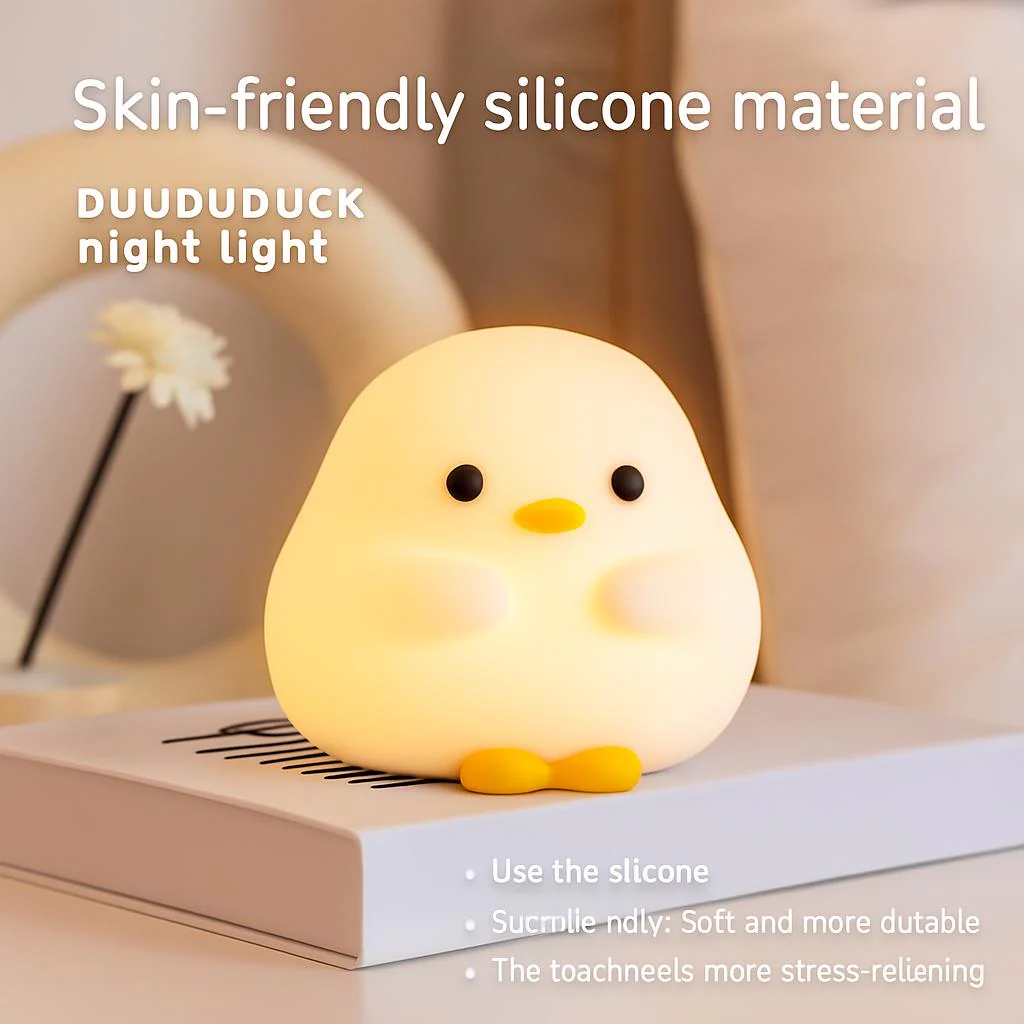 Eco-Friendly Duck Night Light - Soft Silicone LED for Kids - Image 8