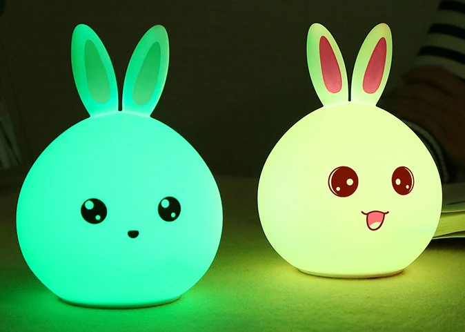 Eco-Friendly Rabbit Night Light - Soft Silicone LED for Kids - Image 11