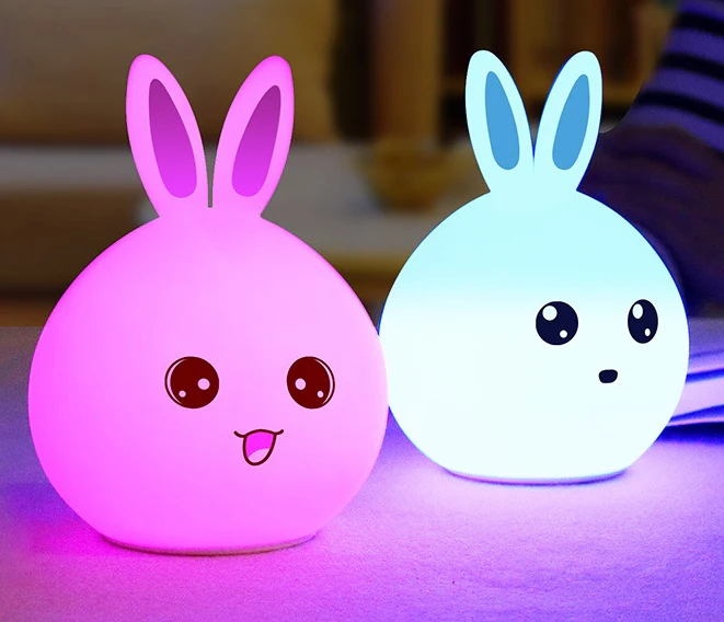 Eco-Friendly Rabbit Night Light - Soft Silicone LED for Kids - Image 13