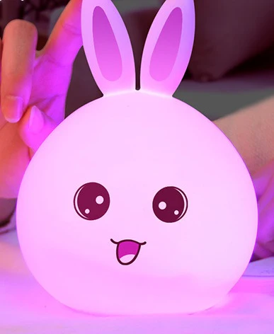 Eco-Friendly Rabbit Night Light - Soft Silicone LED for Kids - Image 14