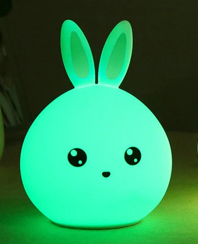 Eco-Friendly Rabbit Night Light - Soft Silicone LED for Kids - Image 16