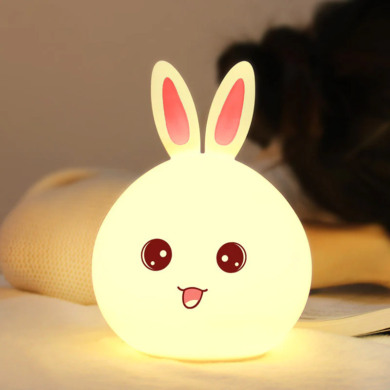 Eco-Friendly Rabbit Night Light - Soft Silicone LED for Kids - Image 17
