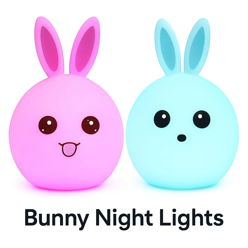 Eco-Friendly Rabbit Night Light - Soft Silicone LED for Kids - Image 5