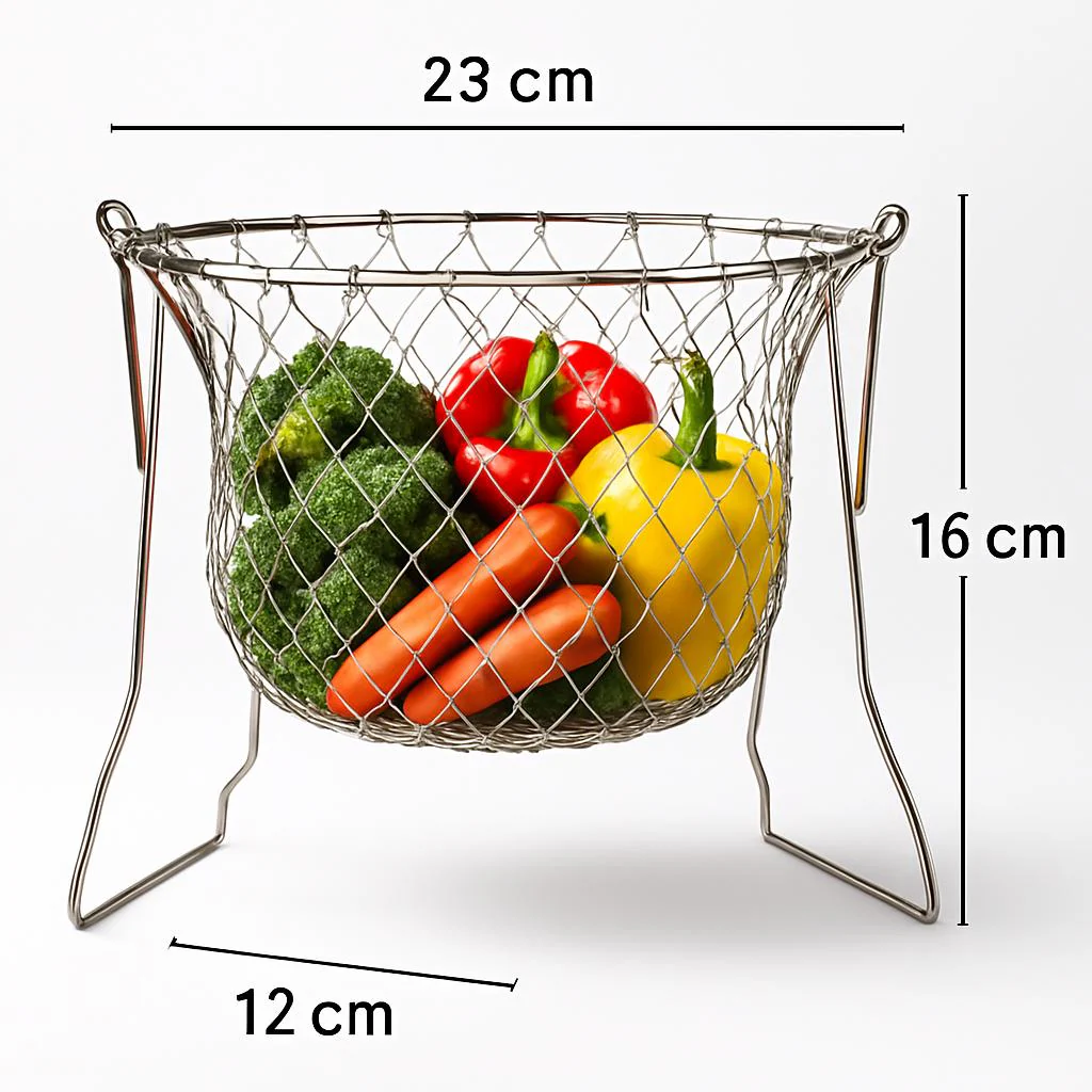 Collapsible Stainless Steel Cooking Basket - Eco-Friendly Kitchen Tool - Image 10