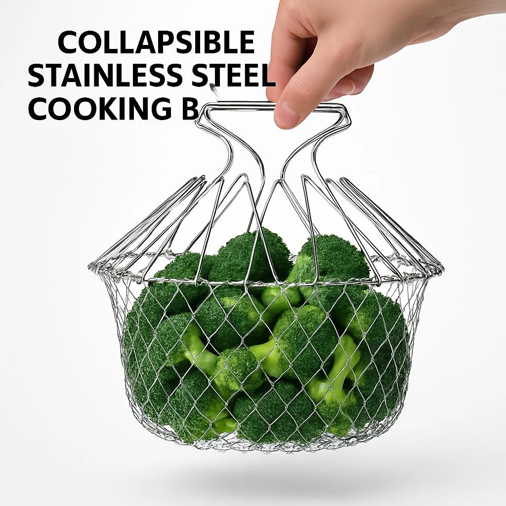 Collapsible Stainless Steel Cooking Basket - Eco-Friendly Kitchen Tool - Image 11