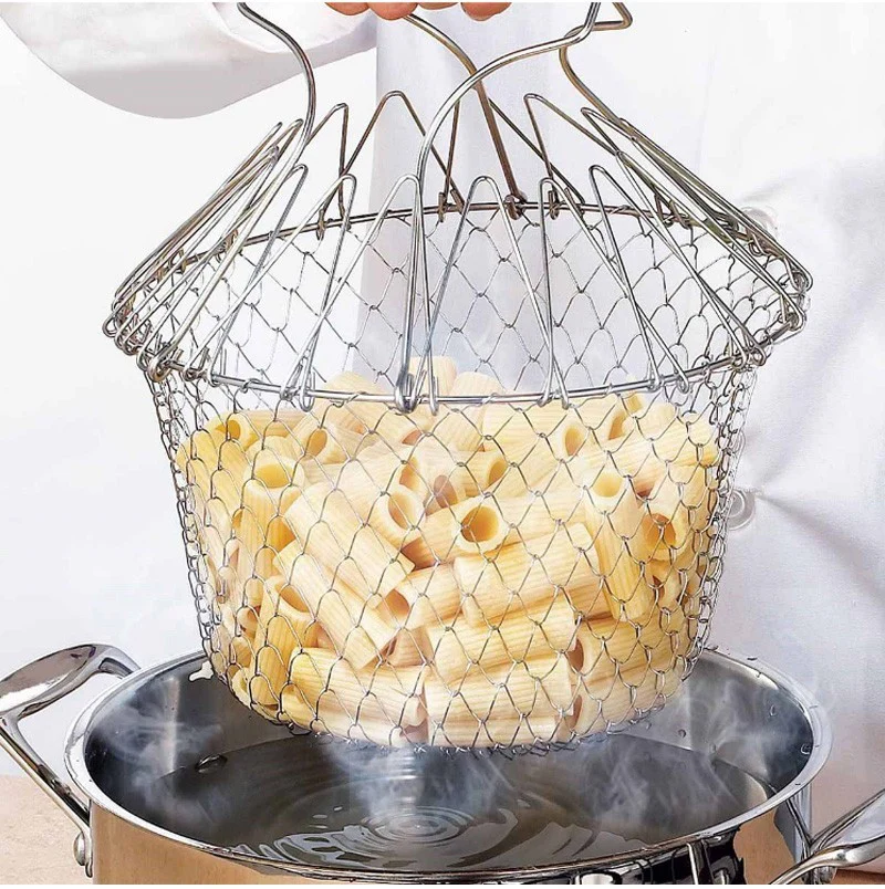 Collapsible Stainless Steel Cooking Basket - Eco-Friendly Kitchen Tool - Image 15