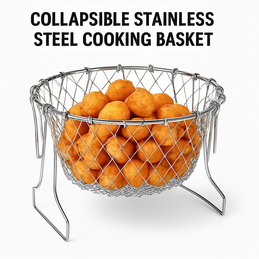 Collapsible Stainless Steel Cooking Basket - Eco-Friendly Kitchen Tool - Image 7