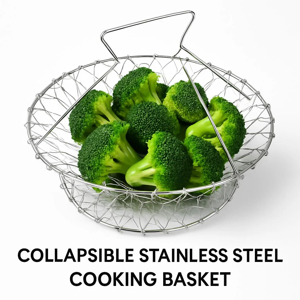 Collapsible Stainless Steel Cooking Basket - Eco-Friendly Kitchen Tool - Image 8