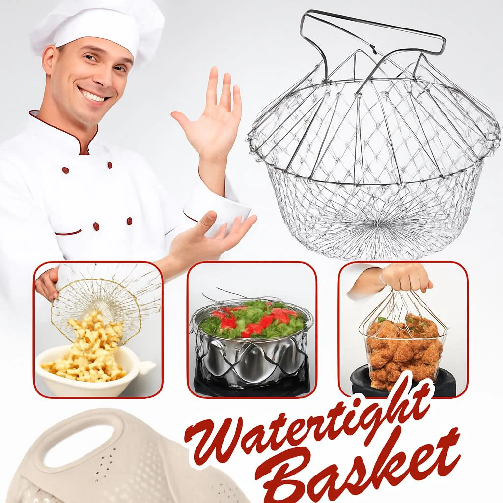 Collapsible Stainless Steel Cooking Basket - Eco-Friendly Kitchen Tool - Image 9