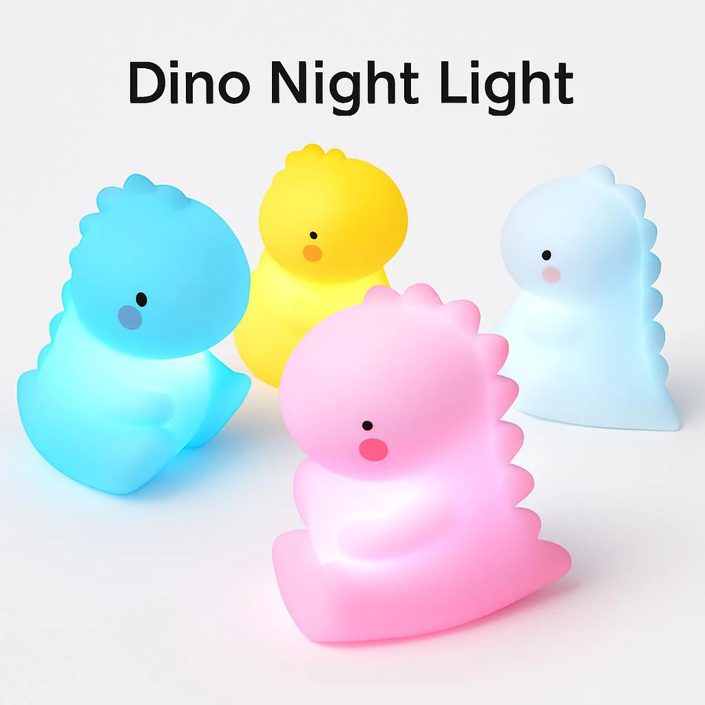 Pink Dinosaur LED Night Light for Kids - Image 3