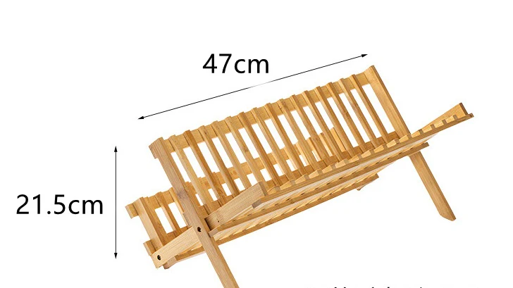 Eco-Friendly Bamboo Dish Drying Rack - X-Shaped Foldable Design - Image 13