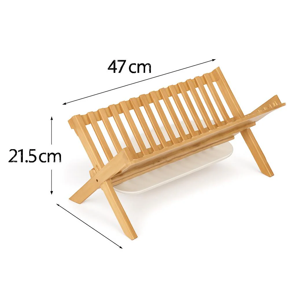 Eco-Friendly Bamboo Dish Drying Rack - X-Shaped Foldable Design - Image 4