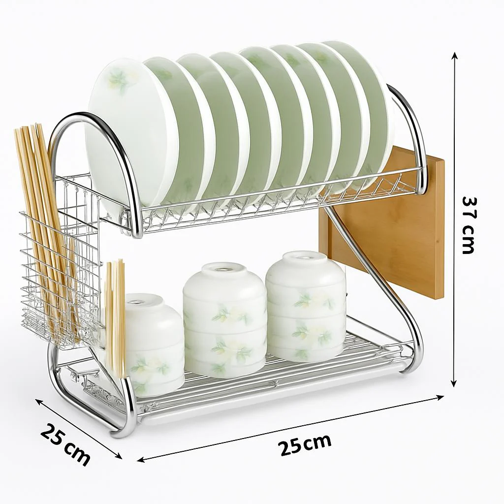 Eco-Friendly Bamboo Dish Drying Rack - X-Shaped Foldable Design - Image 5