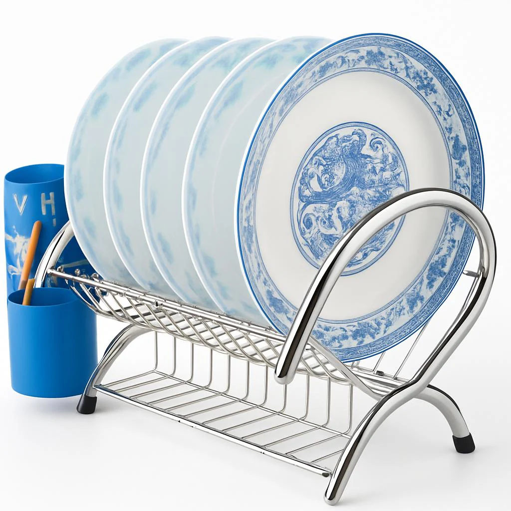 Eco-Friendly Bamboo Dish Drying Rack - X-Shaped Foldable Design - Image 7