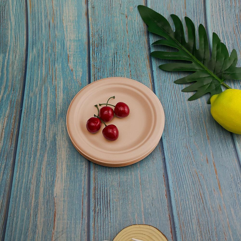 Eco-Friendly Biodegradable Round Dinner Plates - Natural Beige - Image 9