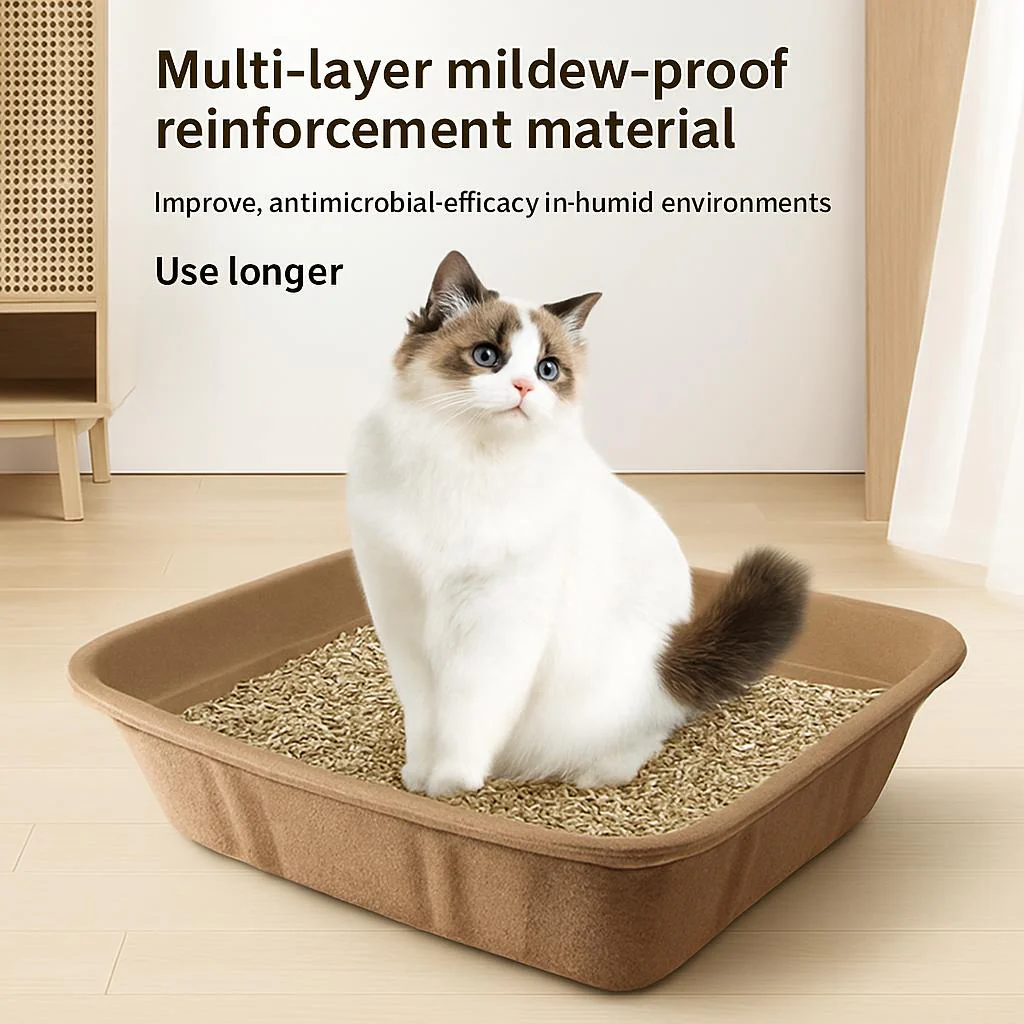 Biodegradable Disposable Litter Tray - Eco-Friendly, Single-Use, Natural Brown - Image 3