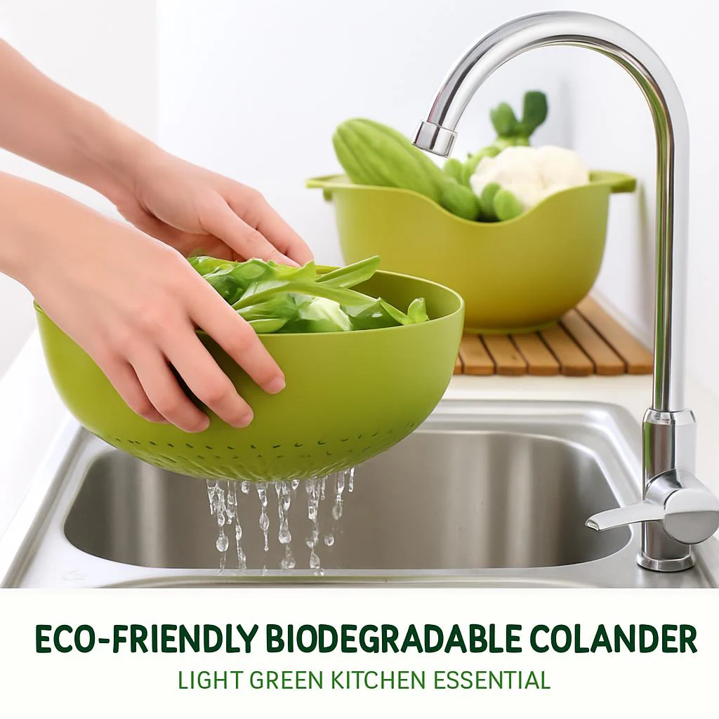 Eco-Friendly Biodegradable Colander - Light Green Kitchen Essential - Image 3