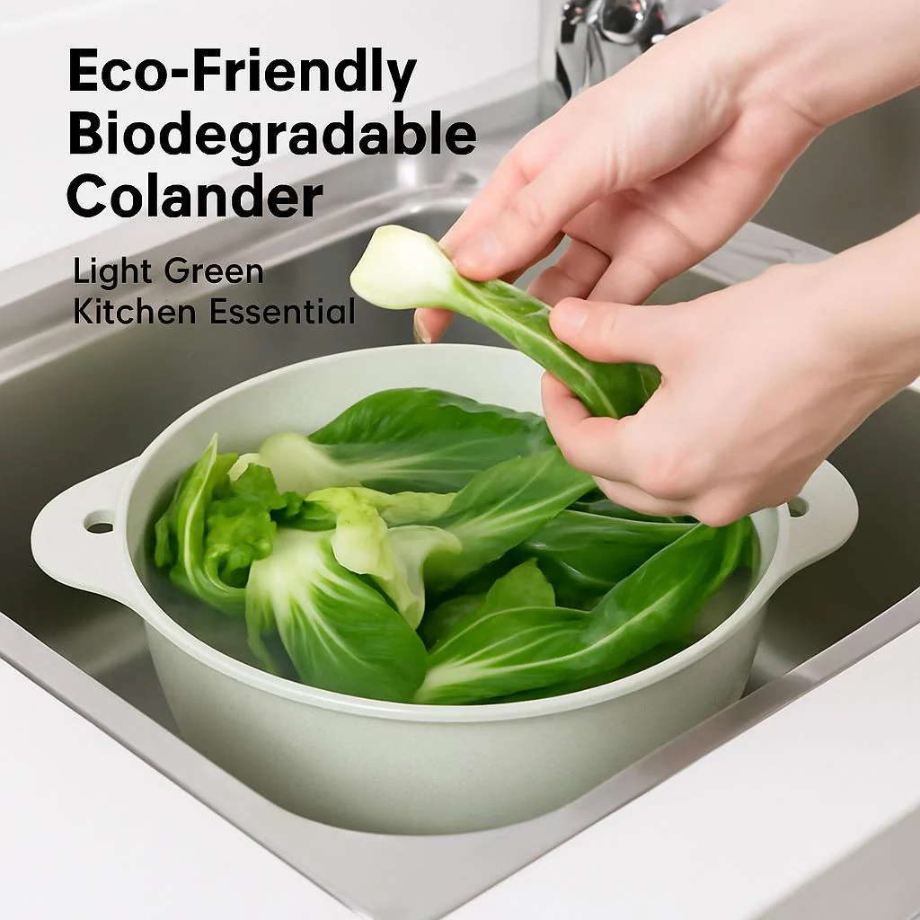 Eco-Friendly Biodegradable Colander - Light Green Kitchen Essential - Image 4