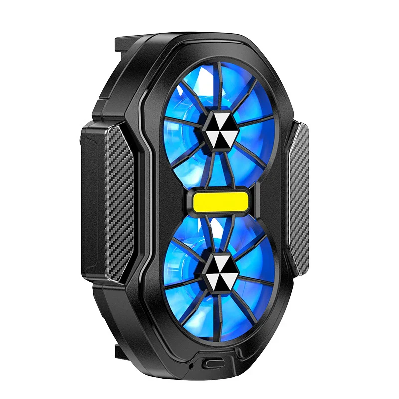 Dual Fan Mobile Phone Cooler Plug-in/Rechargeable Phone Cooler Air Cooling Type-C with Blue Light for Android Smartphones iPhone - Image 18