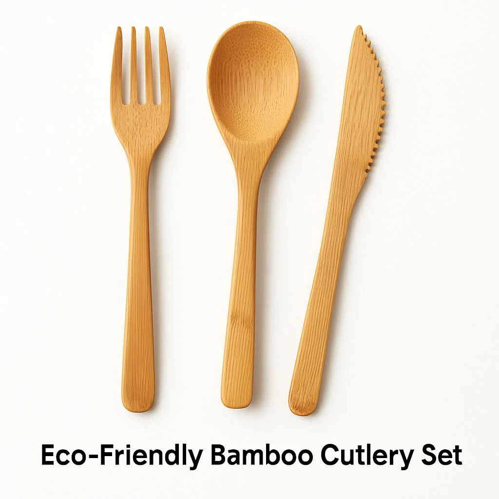 Eco-Friendly Bamboo Cutlery Set - Sustainable Fork, Spoon, Knife - Image 6