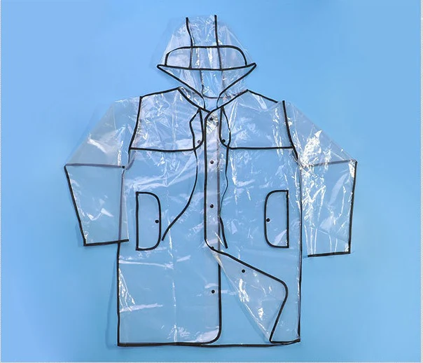 Transparent Eco-Friendly Raincoat with Pink Trim - Image 13