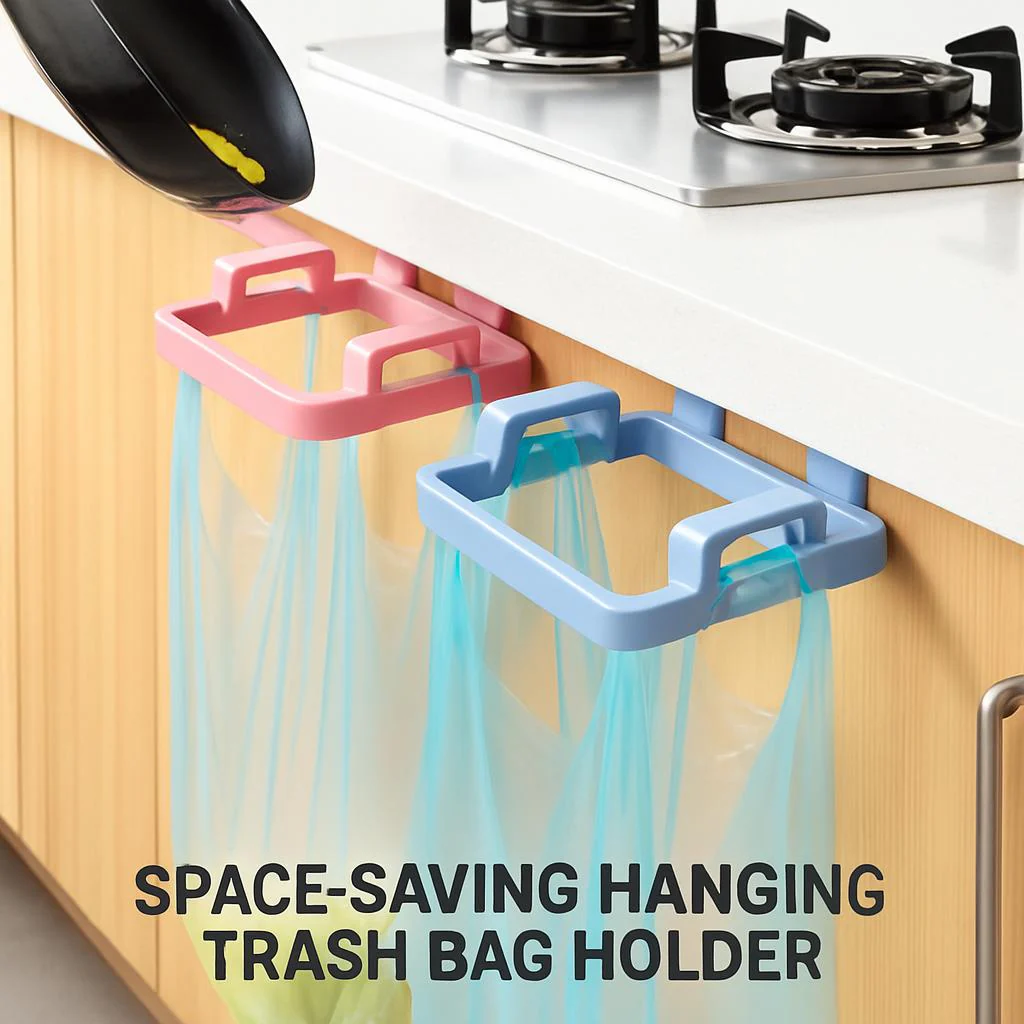 Space-Saving Hanging Trash Bag Holder for Easy Waste Management - Image 2