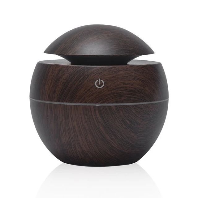 Eco-Friendly Spherical Humidifier with Wood Grain Finish and Blue Light - Image 10