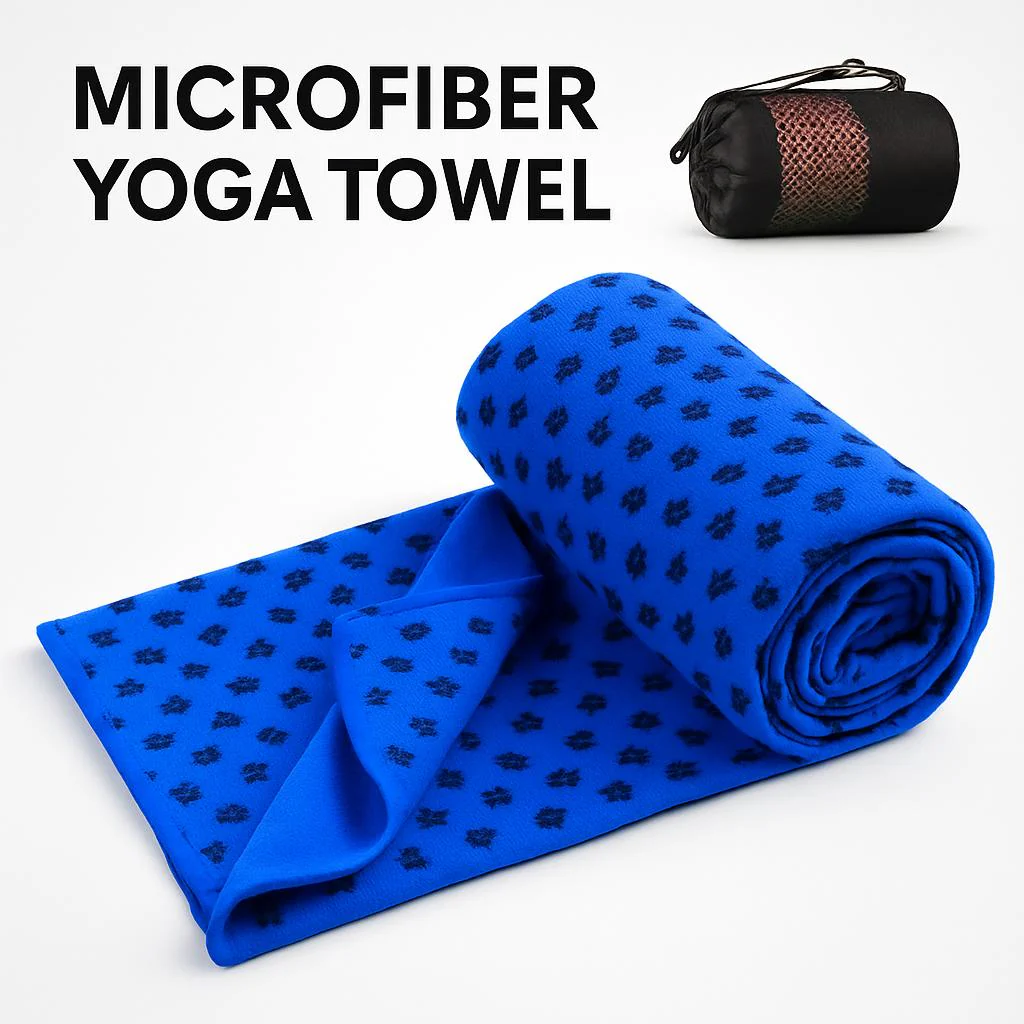 Eco-Friendly Microfiber Yoga Towel with Floral Design - Image 2