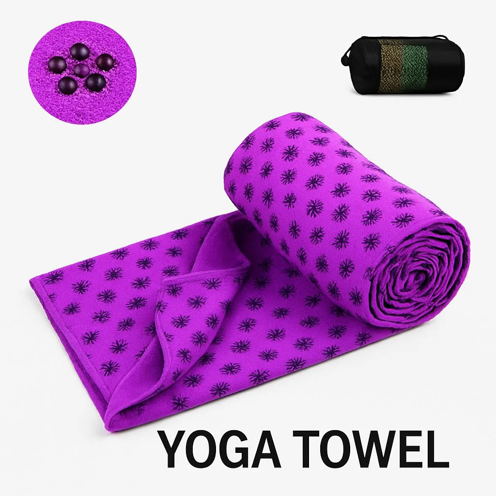 Eco-Friendly Microfiber Yoga Towel with Floral Design - Image 4