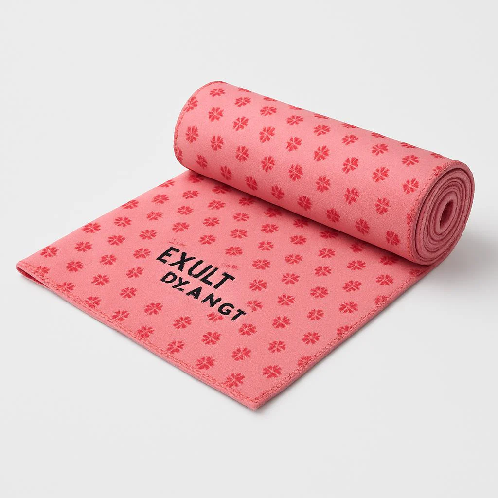 Eco-Friendly Microfiber Yoga Towel with Floral Design - Image 6